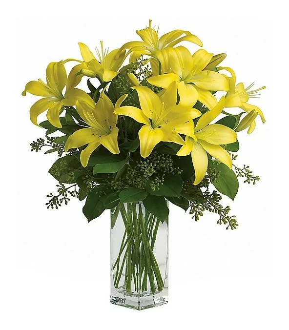 Florero de Vidrio 8 Varas de Liliums