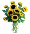 Florero de Vidrio 10 Girasoles