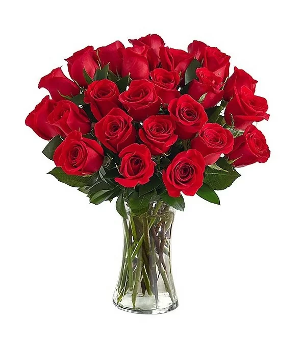 Florero de Vidrio 24 Rosas