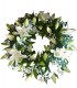 1 Corona, 10 Varas de Liliums Blancos/ 2 Flores por Tallo