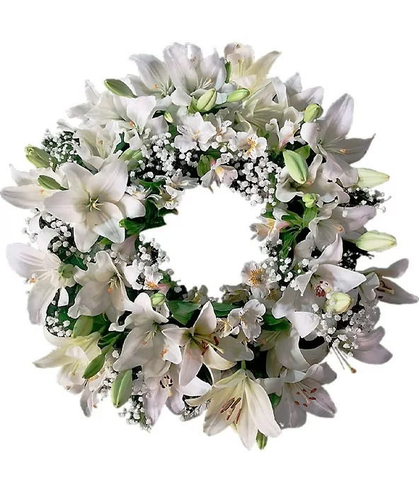 Corona de Liliums Blancos