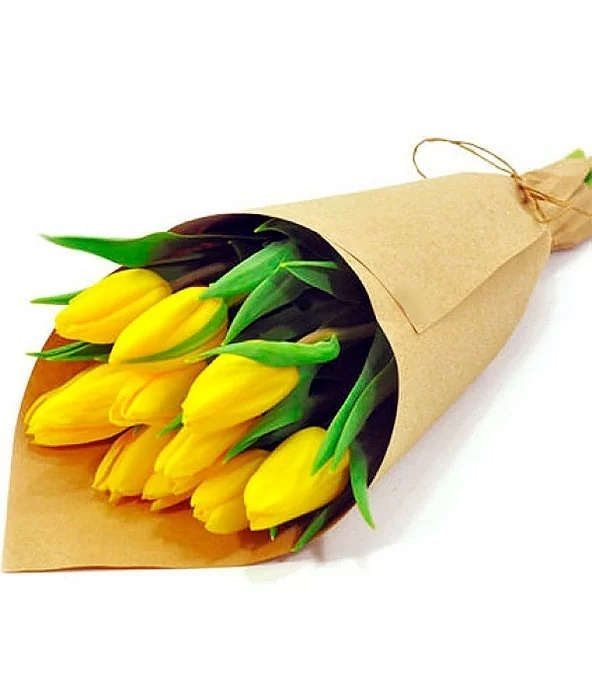 Ramo con 10 Tulipanes Amarillos