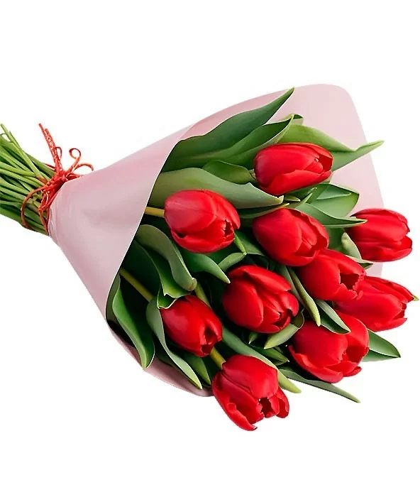 Ramo con 10 Tulipanes Rojos