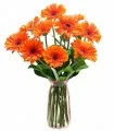 Florero con 10 Gerberas Naranjas