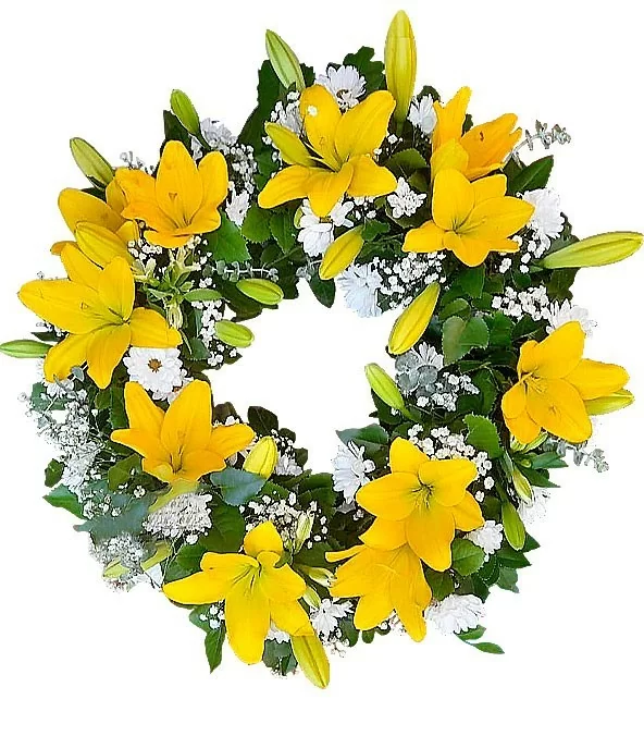 Corona de Liliums Amarillos