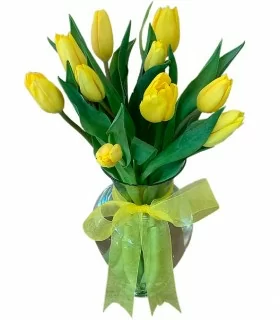 Florero 10 Tulipanes Amarillos