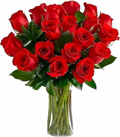 Florero con 18 Rosas