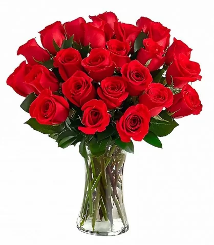 Florero de Vidrio 24 Rosas