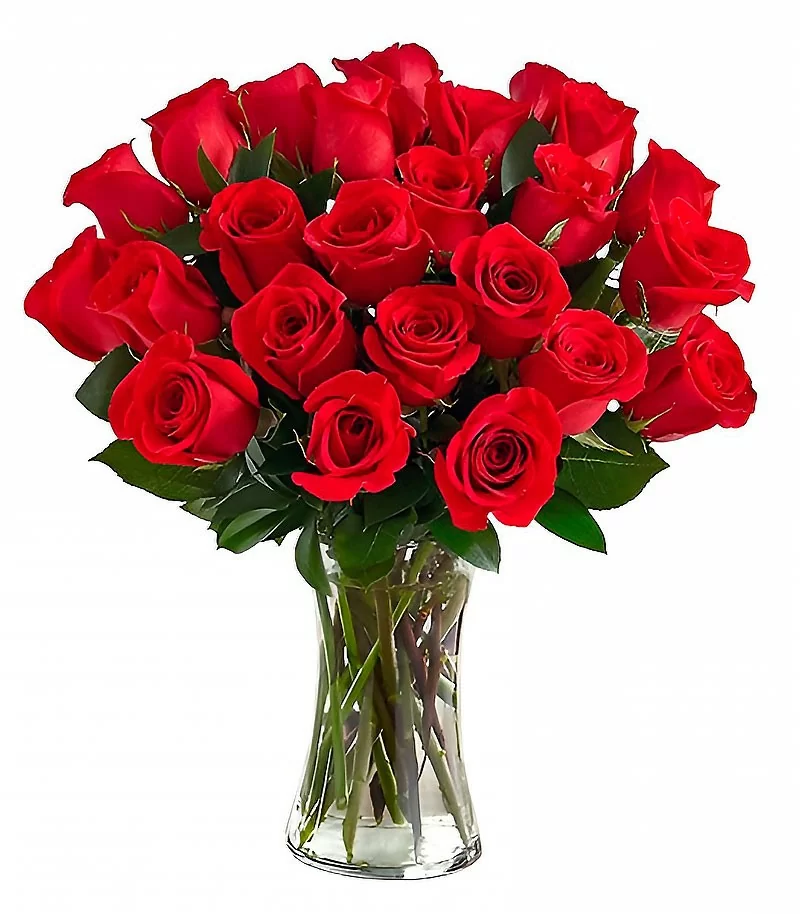 Florero de Vidrio 24 Rosas